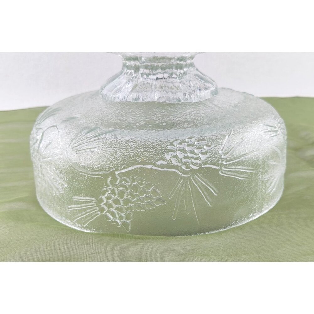 Ponderosa Pine Salad Bowl Set by Tiara 80s/90s 3 Piece Set Clear Glass Pinecones - Picture 12 of 16